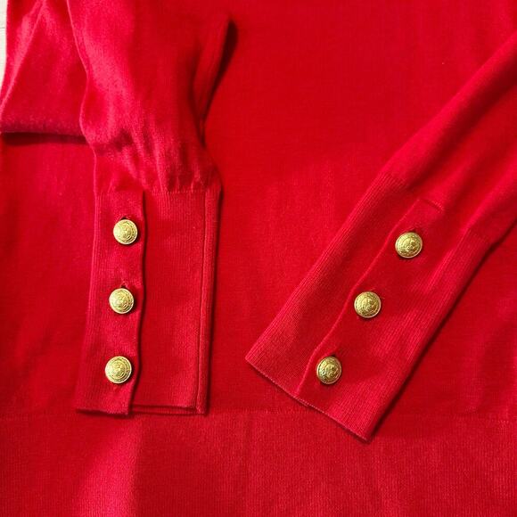 L’AGENCE Flora Turtleneck Top in Lava Red & Gold Size XS - Picture 5 of 9